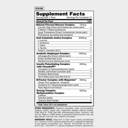 Universal Nutrition Animal M-Stak Supplement Facts