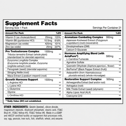 Universal Nutrition Animal Stak Supplement Facts