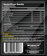 Myogenetix Creatine Platinum Black Series Supplement Facts