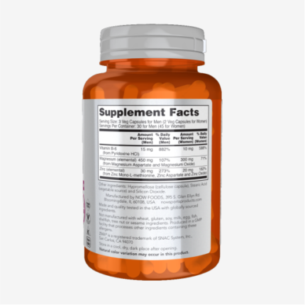 Now Sport ZMA 90 Capsules Supplement Facts