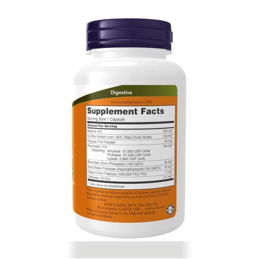 Super Enzymes Supplement Fact