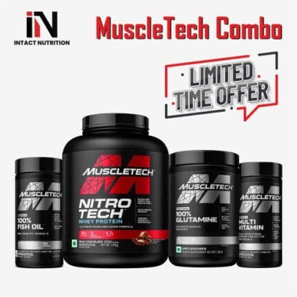 Muscletech Stack ( Nitrotech Whey Protein, Glutamine, Multivitamin, Fish Oil )