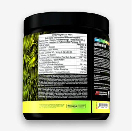 ProSupps Hyde Nightmare Intense Pre-workout Lightning Lemon Nutritional Information
