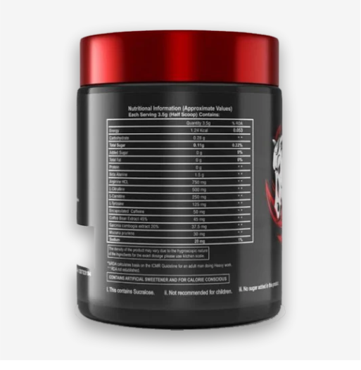 Muscle Garage Race Horse Pre-Workout Nutritional Facts