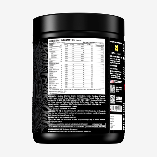 ProSupps Hyde Infinite Pre-workout Nutrition Information