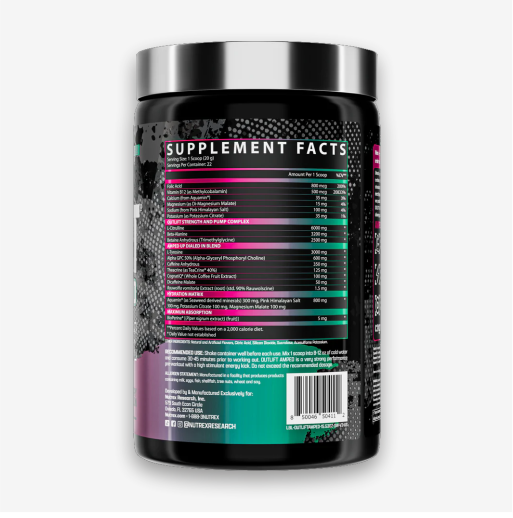 Nutrex Research Outlift Amped Supplement Facts