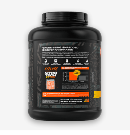 MuscleTech Nitrotech Ripped 4Lbs Made in Usa Back View